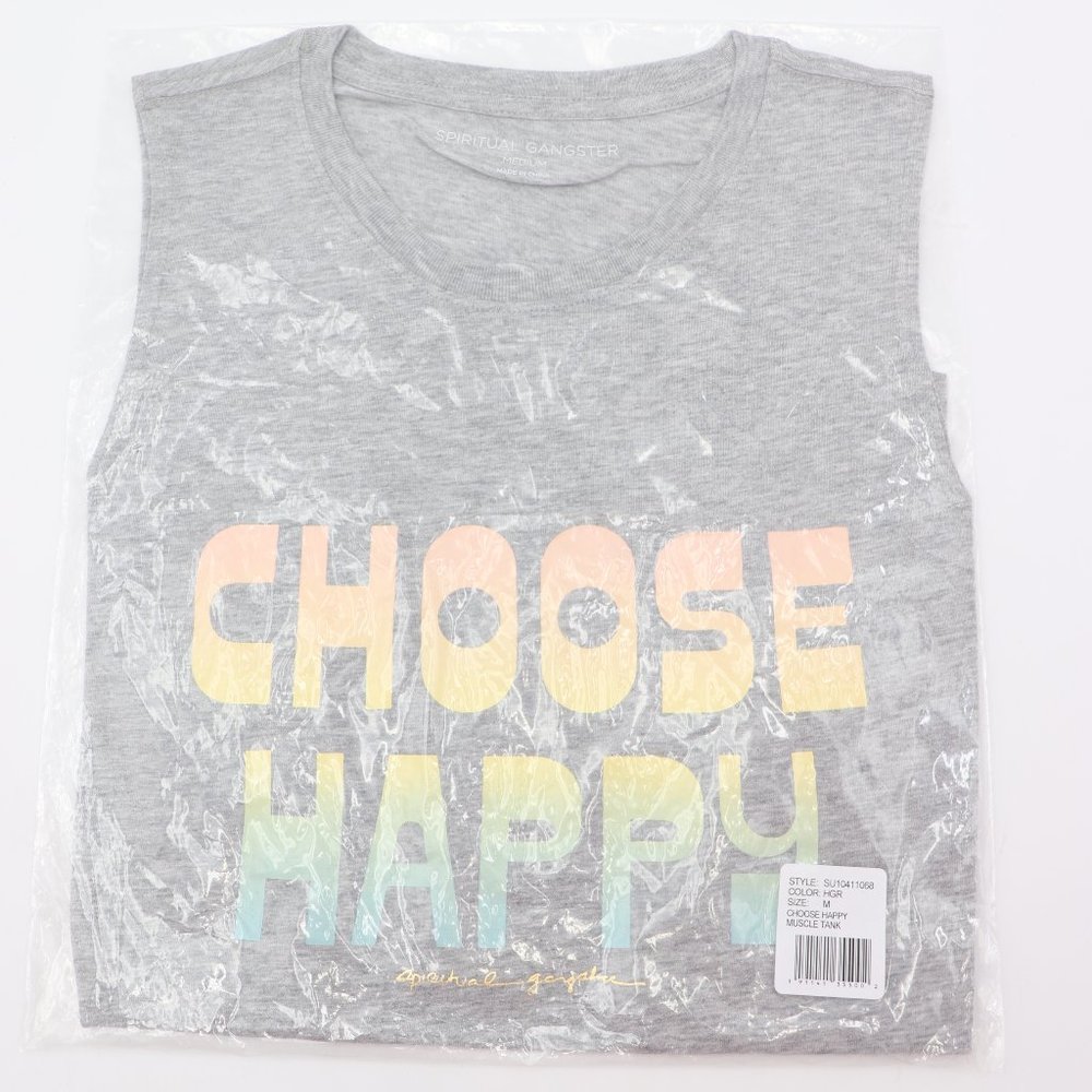 NWT Spiritual Gangster Choose Happy Muscle Tank - Picture 7 of 7